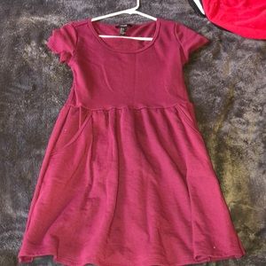 Forever 21 Burgundy baby doll dress with pockets